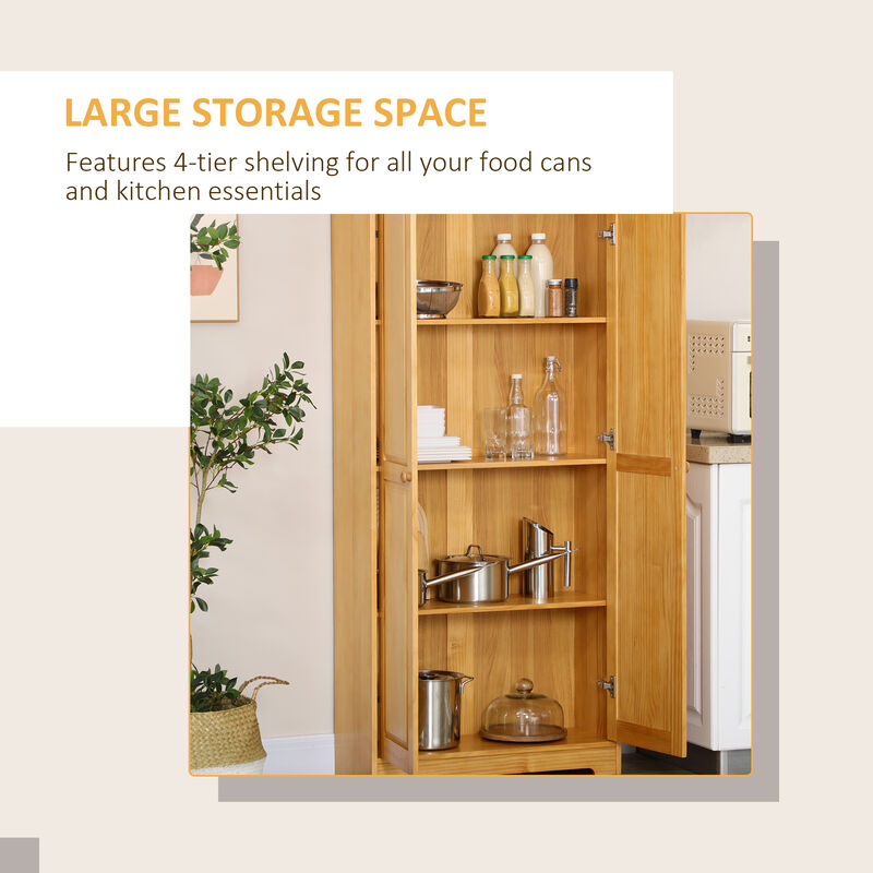 Hivvago 67" Kitchen Pantry Cabinet with Doors and Shelves image number 4