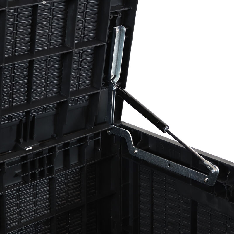 Sunnydaze 100 gal Faux Rattan Patio Storage Box with Handles