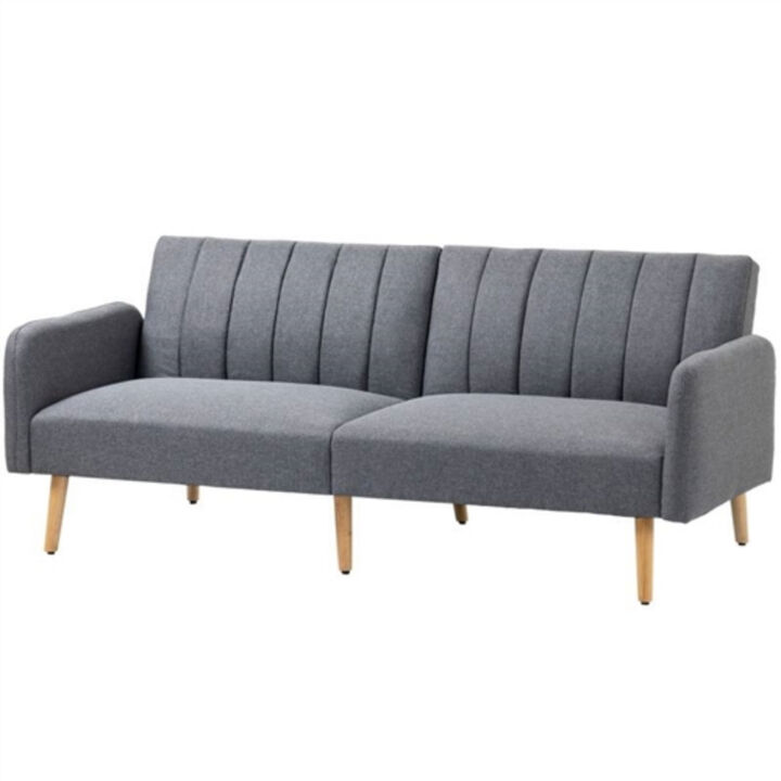 Modern Mid-Century Linen-touch Polyester Futon Sleeper Sofa Bed