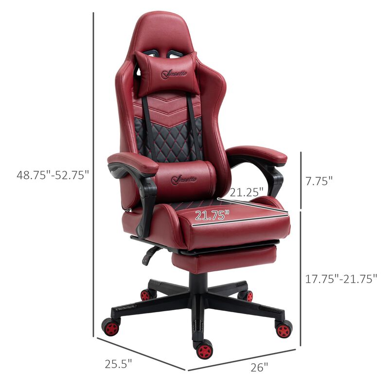 Red Gaming Throne: Reclining Chair with Lumbar Support and PU Leather