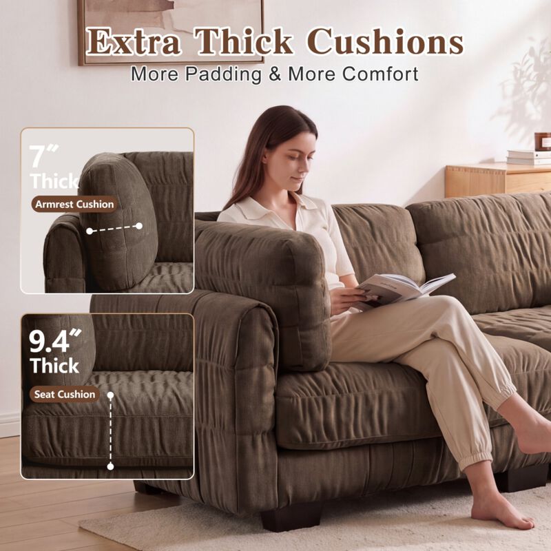 Fukwis Chenille Ruched Modular Sectional Sofa image number 2