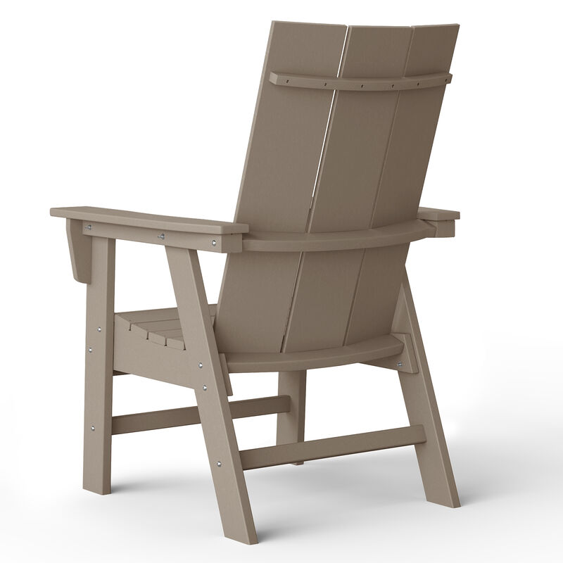 WestinTrends Outdoor Patio HDPE Plastic Modern Adirondack Dining Chair