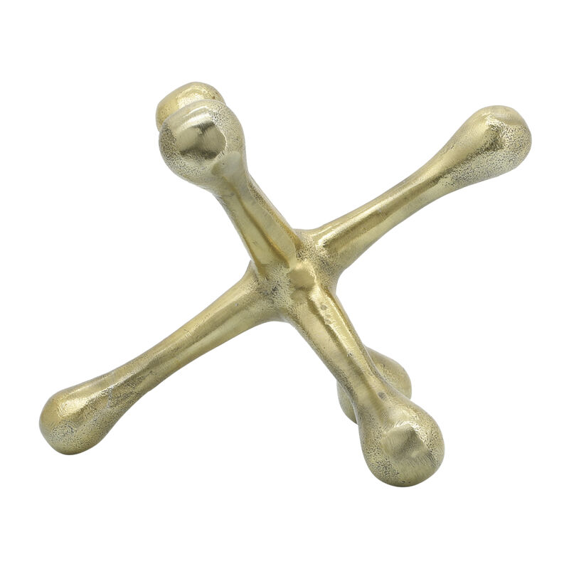 Gold Metal Jacks Sculpture 9" image number 1
