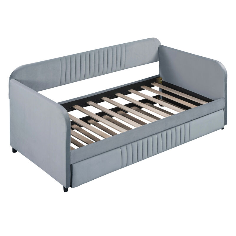 Merax Upholstered Daybed Sofa Bed With Trundle