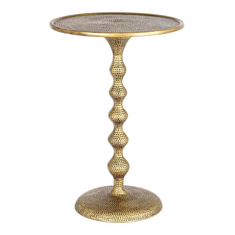 Rowena Interiors Hammered Metal Table, Antique Brass image number 0