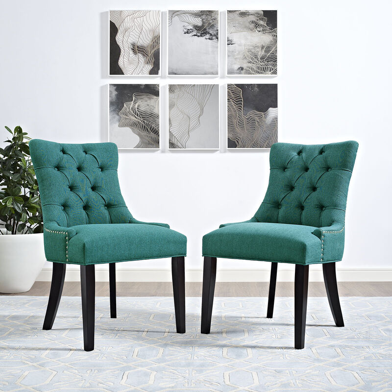 Regent Fabric Dining Chair, Beige-Benzara image number 3