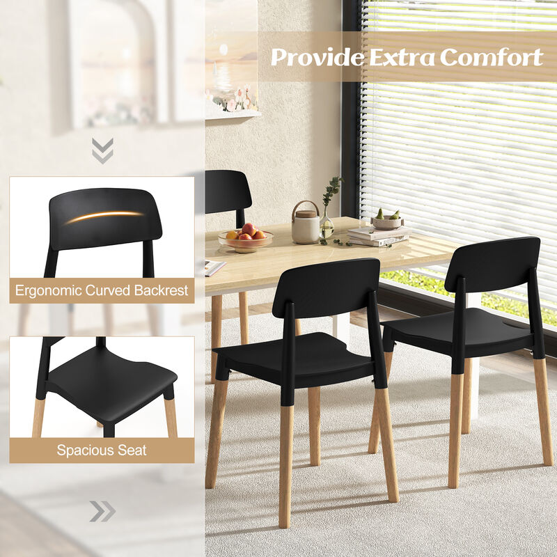 Modern Dining Side Chairs Set of 4 with Ergonomic Backrest for Dining Room