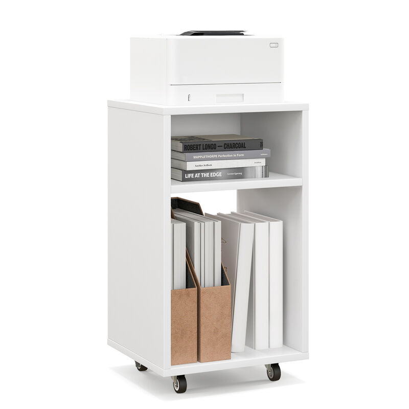 Mobile File Cabinet Wooden Printer Stand Vertical Storage Organizer