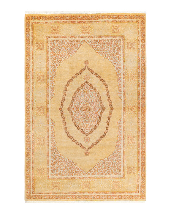 Mogul, One-of-a-Kind Hand-Knotted Area Rug  - Yellow, 4' 1" x 6' 4"