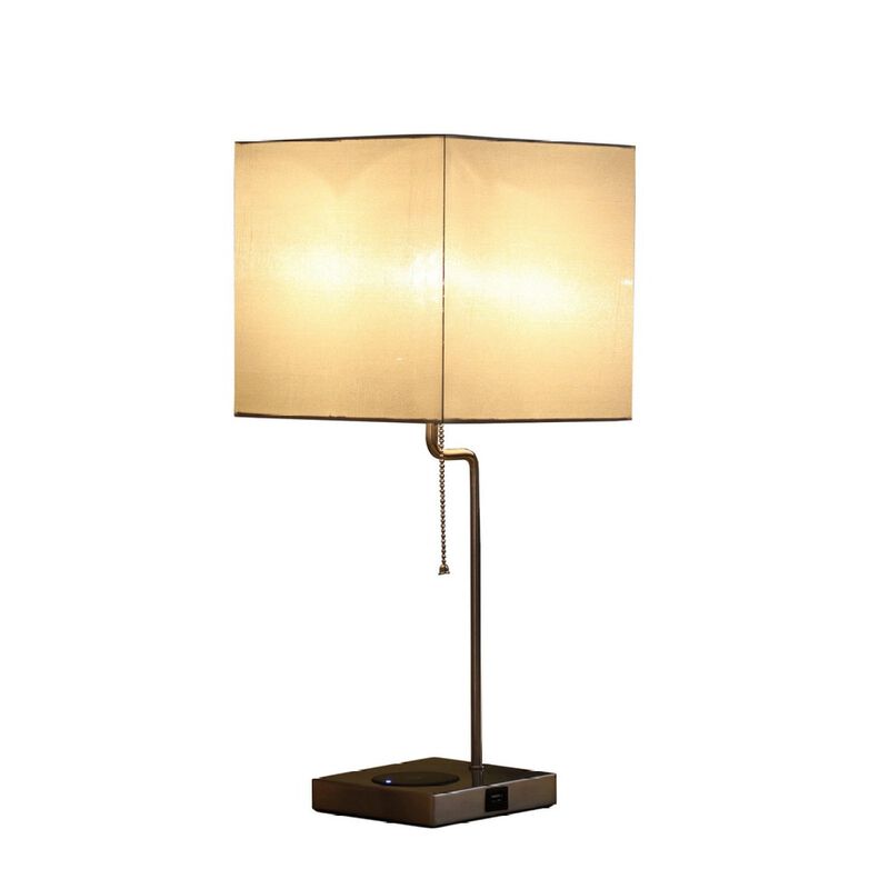 Streamdale 21.5-Inch Aston Square Table Lamp with Charging Station