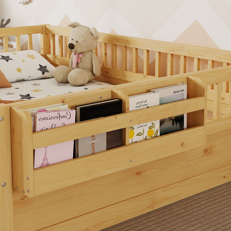 Vimnus Wooden Montessori Kids Toddler Floor Bed image number 4