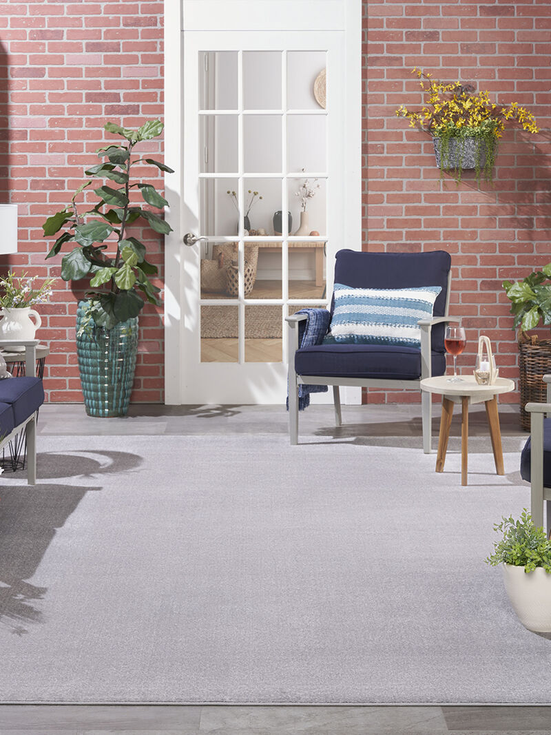 Nourison Essentials NRE01 Silver/Gray 2'2" x 10' Rug image number 1