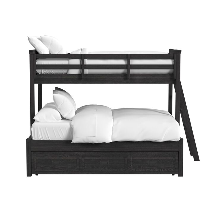 Hampton Twin/Full Bunk Bed with Ladder and Trundle