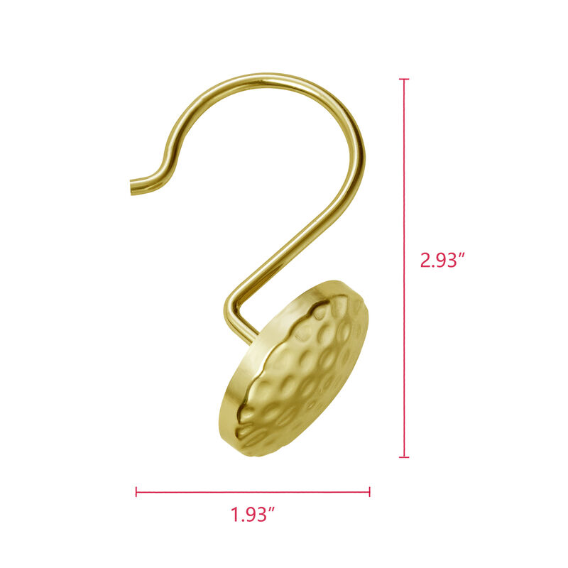 Metal Shower Curtain Hooks, Set of 12 image number 7