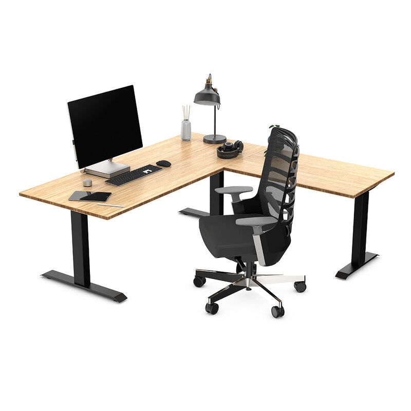 Desky Zero Bamboo L-Shape Office Desk image number 1