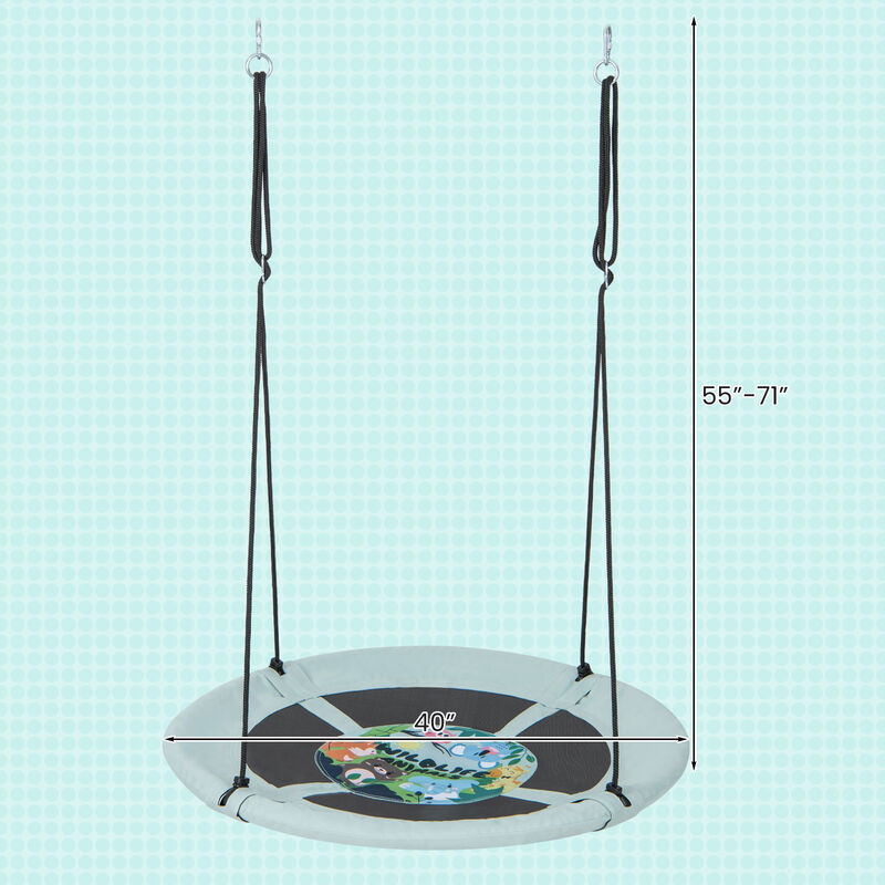 Saucer Tree Swing with Adjustable Hanging Ropes for Backyard Fun For Kids & Adults