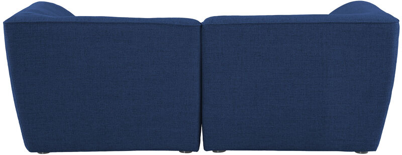 Meridian Furniture Miramar Navy Durable Linen Textured Modular Sofa image number 2