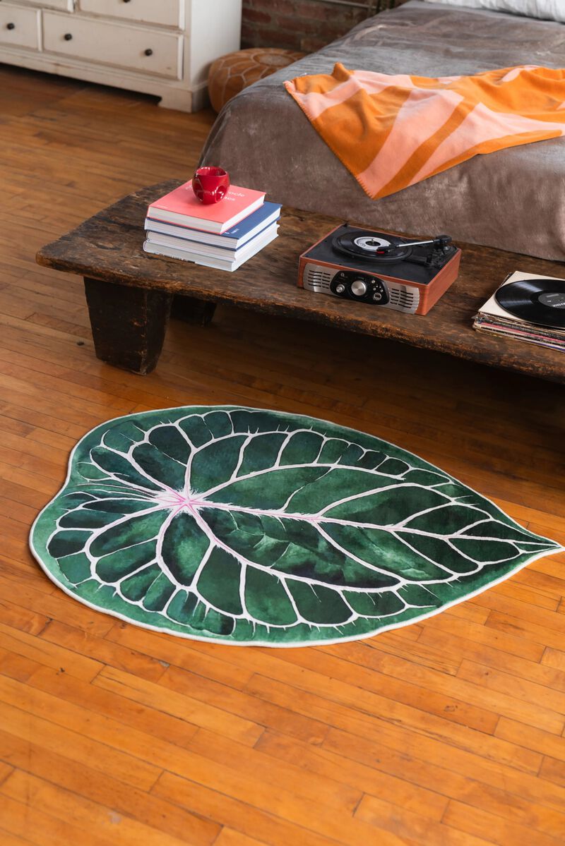 Lany Space 3'x4' Area Rug, Washable Non-Slip Rug, Irregular Caladium Leaf Rug for Living Room image number 2