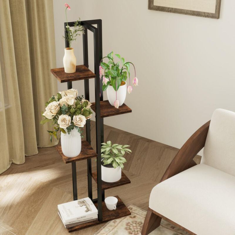 Hivvago 3 Pieces Tall Wood Plant Stand Set 4+5+6-Tier Indoor Flower Stands