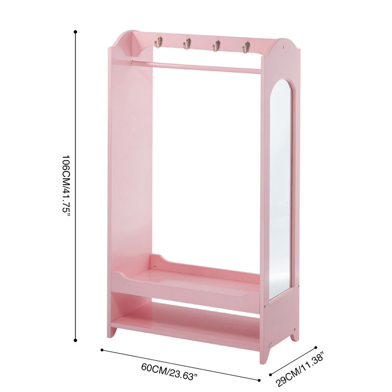 Little Princess Bella Open Armoire with Full Length Mirror, Pink image number 5