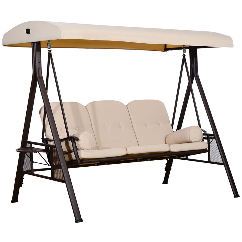 Hivvago 3-Seat Patio Swing Bench with Adjustable Canopy image number 0