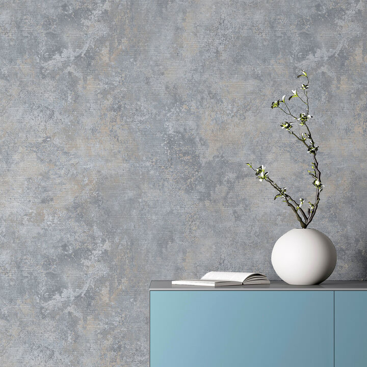 Gideon Light Grey Distressed Wallpaper (Set of 2)