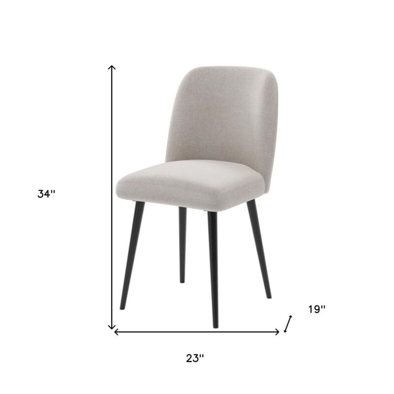 Hivvago Set of Two Beige And Black Upholstered Fabric Dining Side Chairs