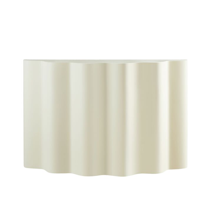 47.24 Inch Fiberglass Entryway Table for Living Room,Narrow Console Table, Modern Wavy Design Sofa Table Entrance Table