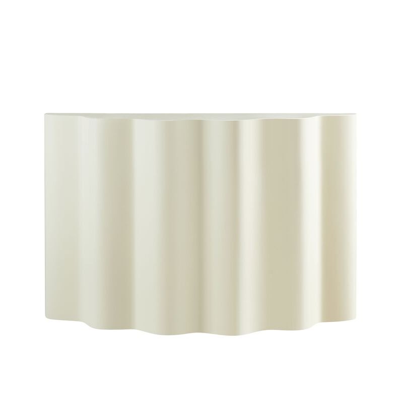 47.24 Inch Fiberglass Entryway Table for Living Room,Narrow Console Table, Modern Wavy Design Sofa Table Entrance Table image number 0
