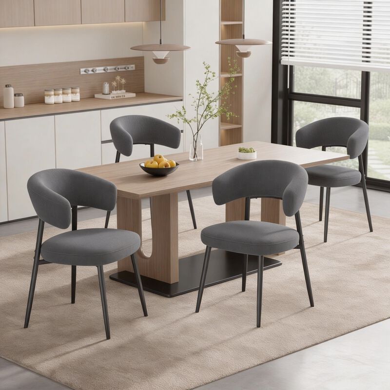 Modern Velvet Dining Chair Set of 4 image number 3