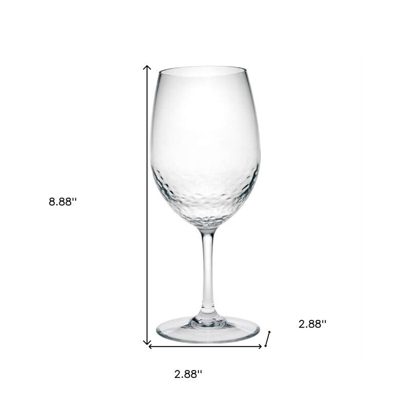 HomeRoots Set of Four Clear Tritan Plastic Stemmed All Purpose Wine Glass image number 4