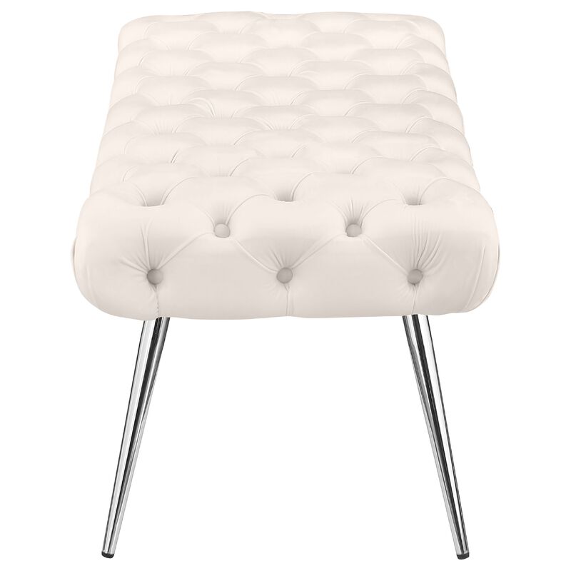 Lila Bench, Foam Seat, Button Tufted, Chrome Legs image number 3