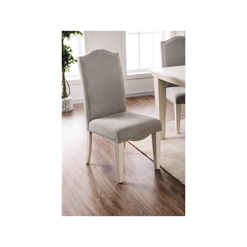 Simple Relax Dining Chair, Gray, Antique White Set of 2 image number 1