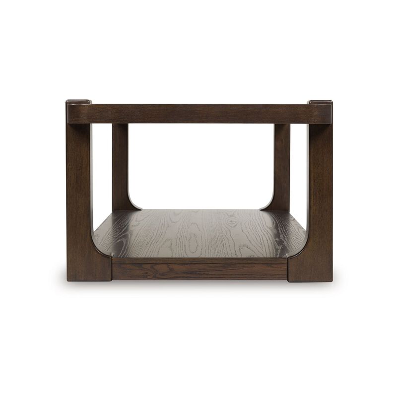 Kemu Coffee Table, 50 Inch Rectangular Top w Lower Shelf, Dark Brown image number 4