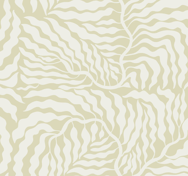 Fern Fronds Light Green & White Wallpaper
