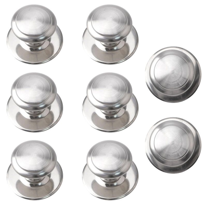 MOROBOR Stainless Steel Drawer Knobs, 8pcs Self-Stick Cabinet Pulls, 1.18Inch Adhesive Sliding Door Handle with Mounting Screws