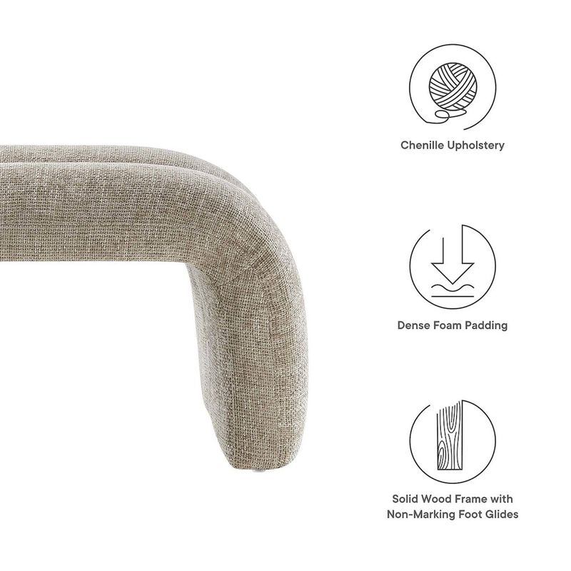 Dax 50.5" Chenille Upholstered Accent Bench image number 1