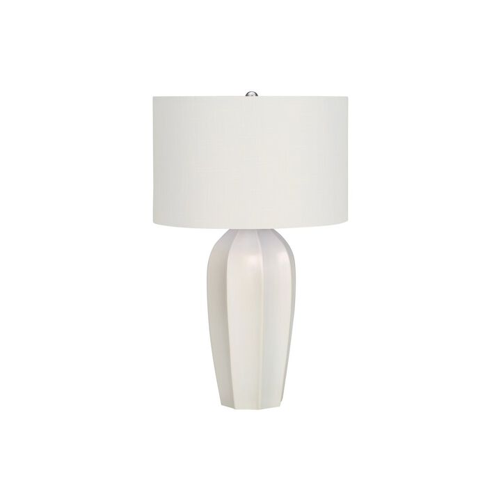Lighting, 27"H, Table Lamp, Cream Ceramic, Ivory / Cream Shade, Modern