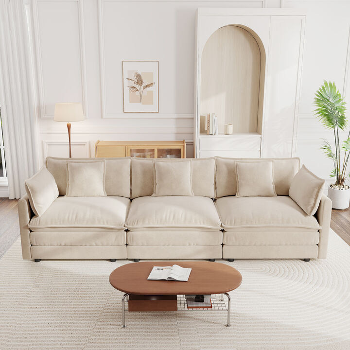 Ninad Mid‑Century Modern 3‑Seater Modular Sofa