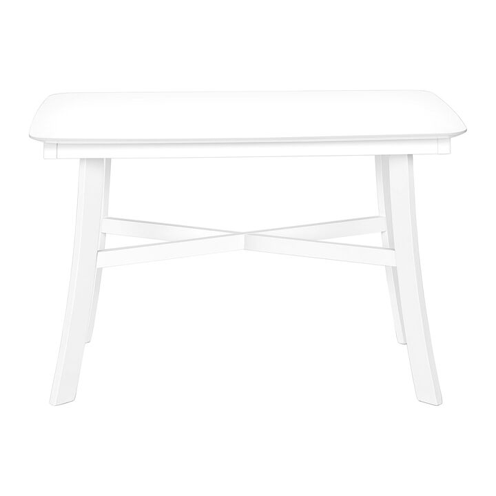 Monarch Specialties I 1323 - Dining Table, 48" Rectangular, Small, Kitchen, Dining Room, White Veneer, Wood Legs, Transitional