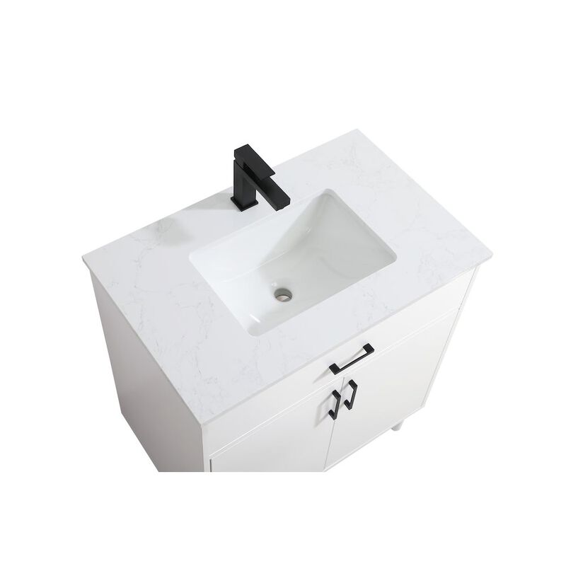 Elegant Kitchen and Bath Chandler 30 Inch Single Bathroom Vanity In White