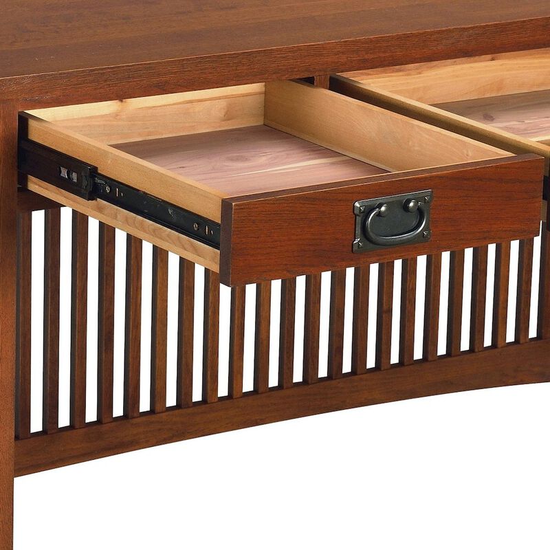 Crafters and Weavers Mission Crofter 3 Drawer Library Desk - Michael's Cherry