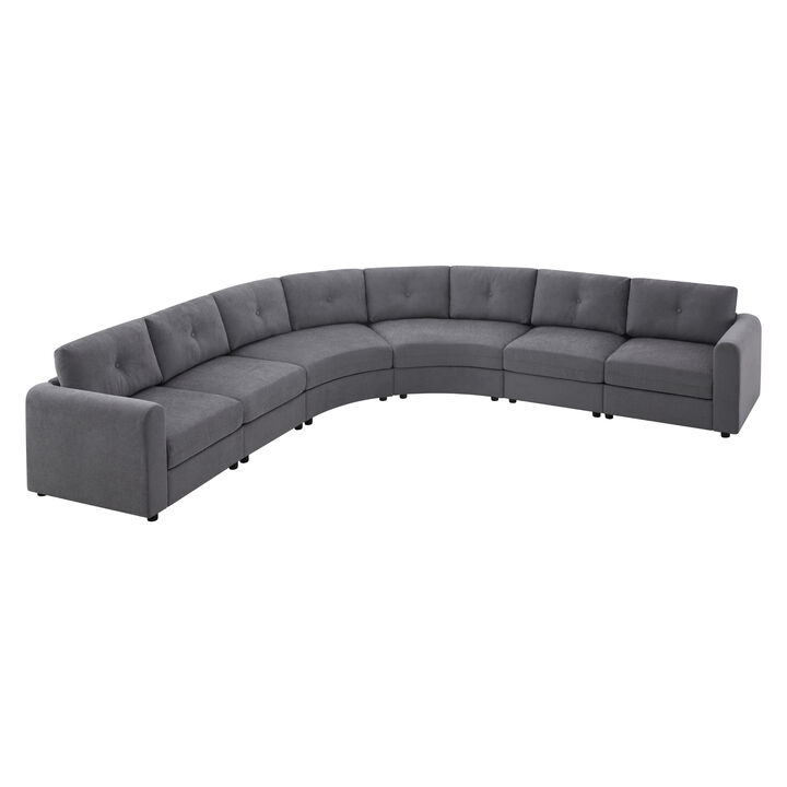 Merax Curved Modular Sectional Sofa with Customizable Layout, High-Resilience Foam & Pocket Spring Seats