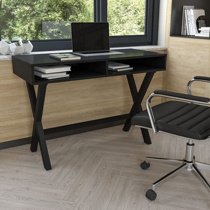 Flash Furniture Darla Computer Desk - White Home Office Desk with Storage Drawer - 42" Long Writing Desk for Bedroom