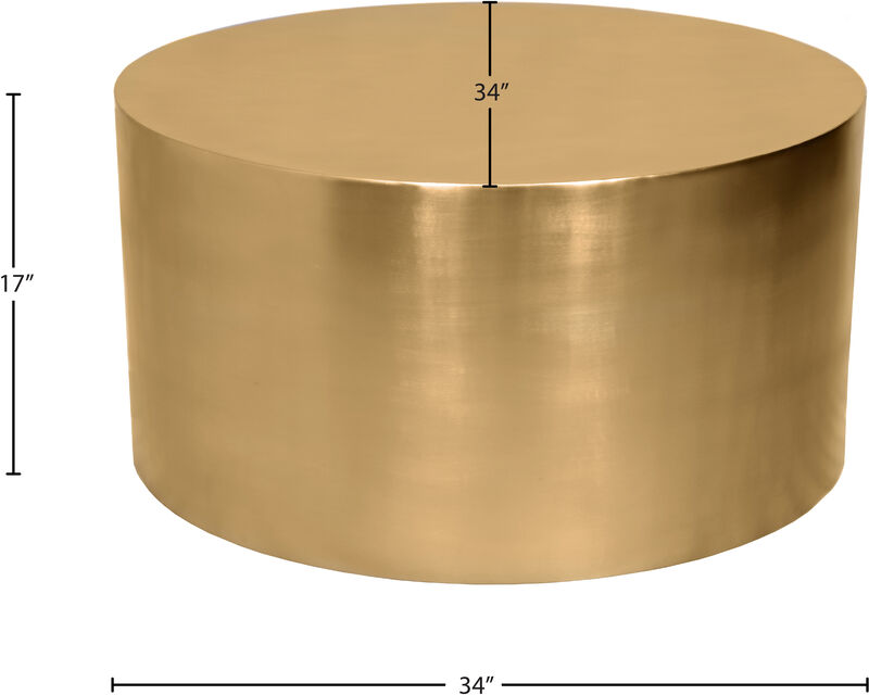 Meridian Furniture Cylinder Brushed Gold Coffee Table image number 6