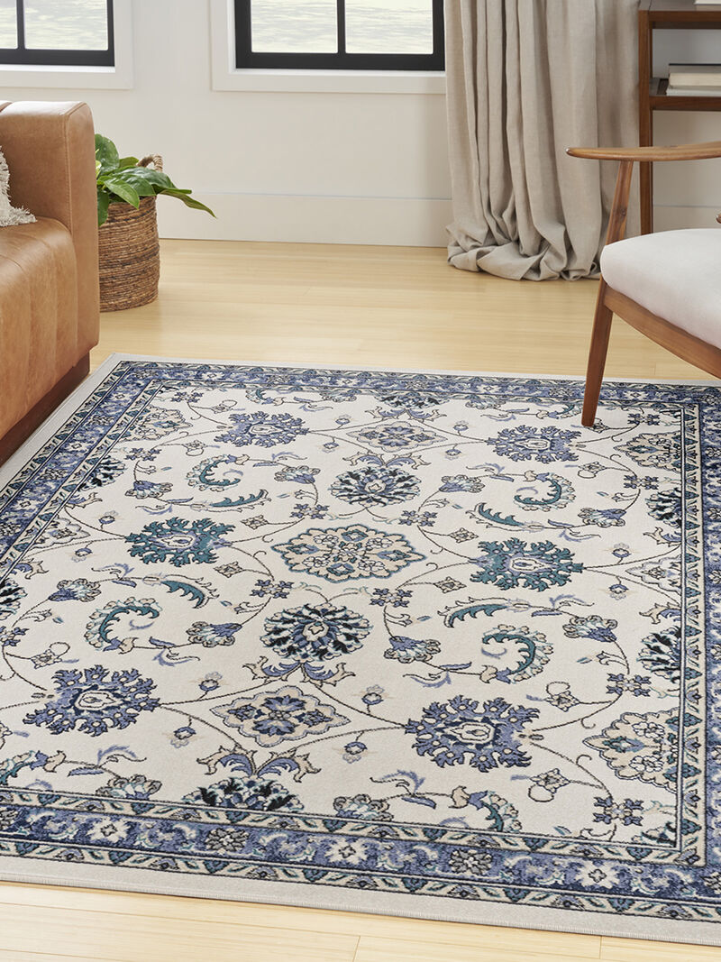 Nourison Essentials NRE05 Ivory/Blue 4' x 6' Rug