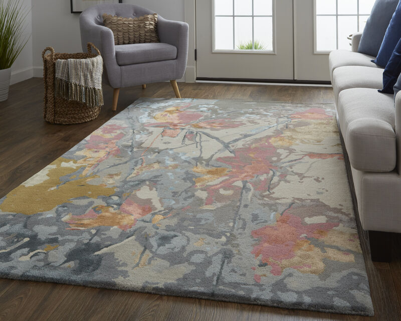 Dafney 8867F Blue/Pink/Gray 2' x 3' Rug image number 2