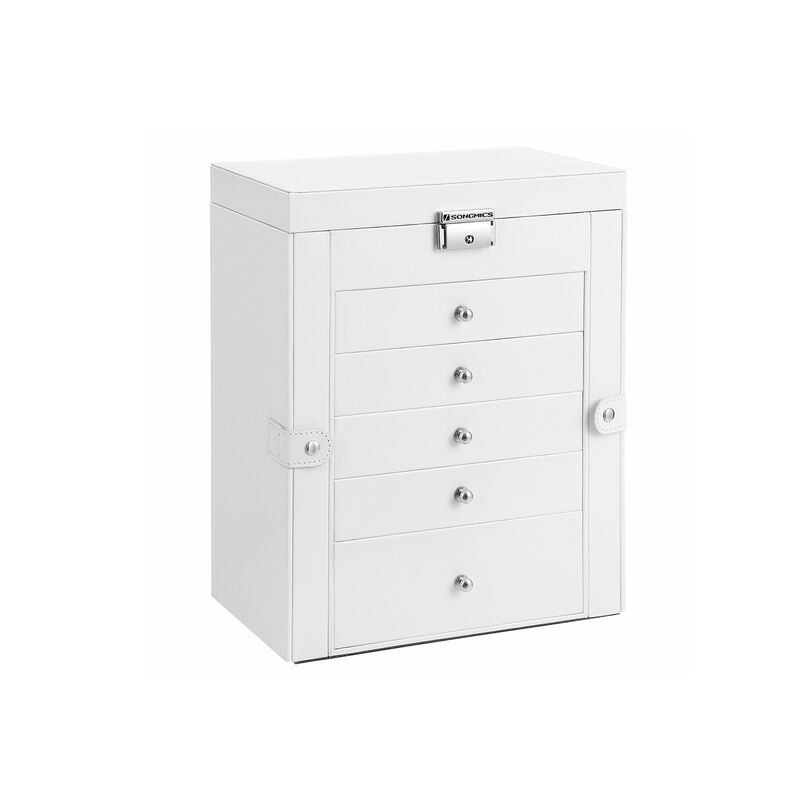 6-Tier Large Jewelry Box with Drawers, Mirror & Lock - Organizer for All Jewelry Types