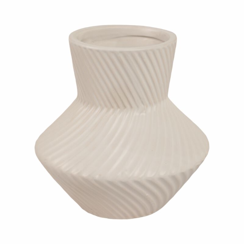 8" Modern Totem Vase, Cream image number 3