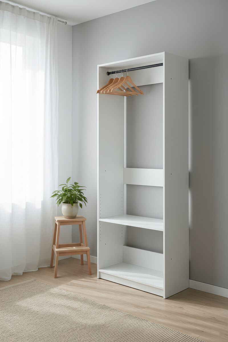 Prosper 32" White Wood Walk-in Closet with Two Rods